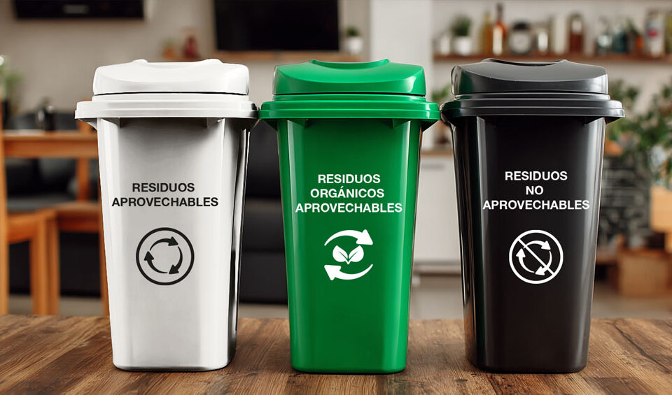 código colores para residuos: blanco, verde y negro en Colombia